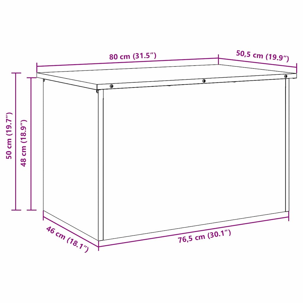 Utendørs Lagringsboks Antrasitt 80 X 50,5 X 50 Cm Stål