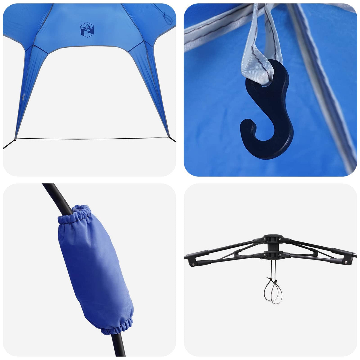 Sofortelt 4-Personers Hurtigt Utløser Azure Blue 185T Polyester