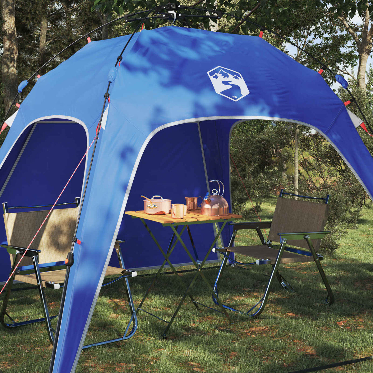 Sofortelt 4-Personers Hurtigt Utløser Azure Blue 185T Polyester