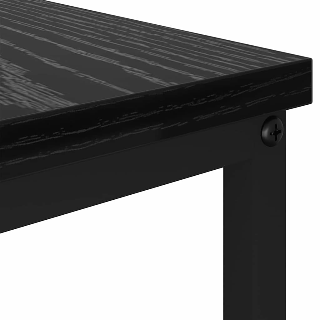 Kaffebord With Drawer Svart Eik 100 X 51 X 45 Cm Konstruert Tre