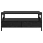 Kaffebord With Drawer Svart Eik 100 X 51 X 45 Cm Konstruert Tre