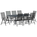 Hage Spisegruppe 9 Pcs Antrasitt Stål