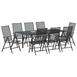 Hage Spisegruppe 9 Pcs Antrasitt Stål