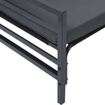 Hagesofa Set Med Pute 3 Pcs Svart Stål