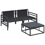 Hagesofa Set Med Pute 3 Pcs Svart Stål