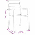 Hage Spisegruppe 3 Pcs Svart Pulverlakkert Stål