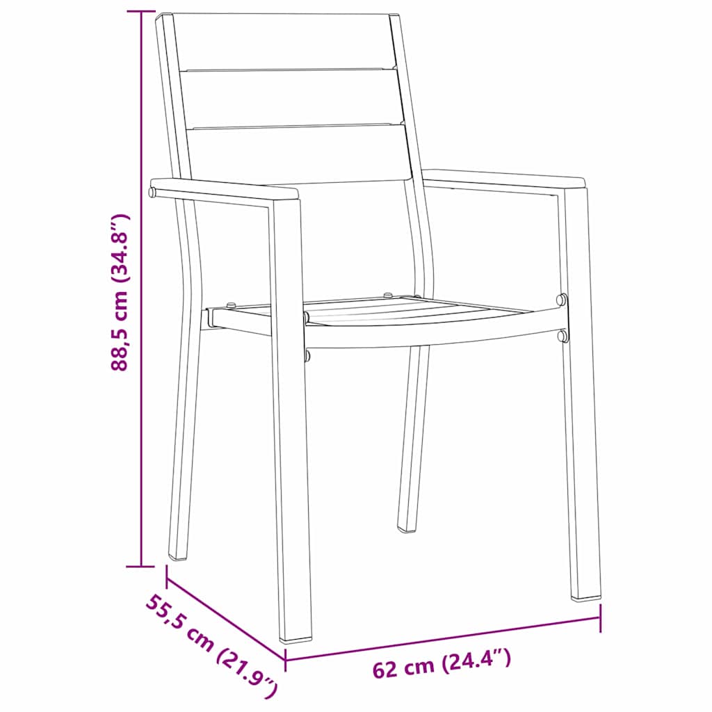 Hage Spisegruppe 3 Pcs Svart Pulverlakkert Stål