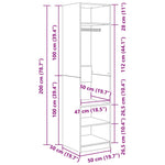 Garderobeskap Artisan Eik 50 X 50 X 200 Cm Konstruert Tre