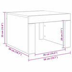 Kaffebord Svart Eik 50 X 50 X 35 Cm Konstruert Tre