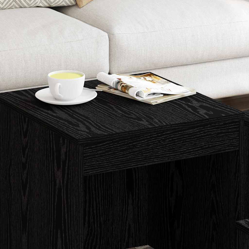 Salongbord Annet 3 Pcs Svart Eik Konstruert Tre