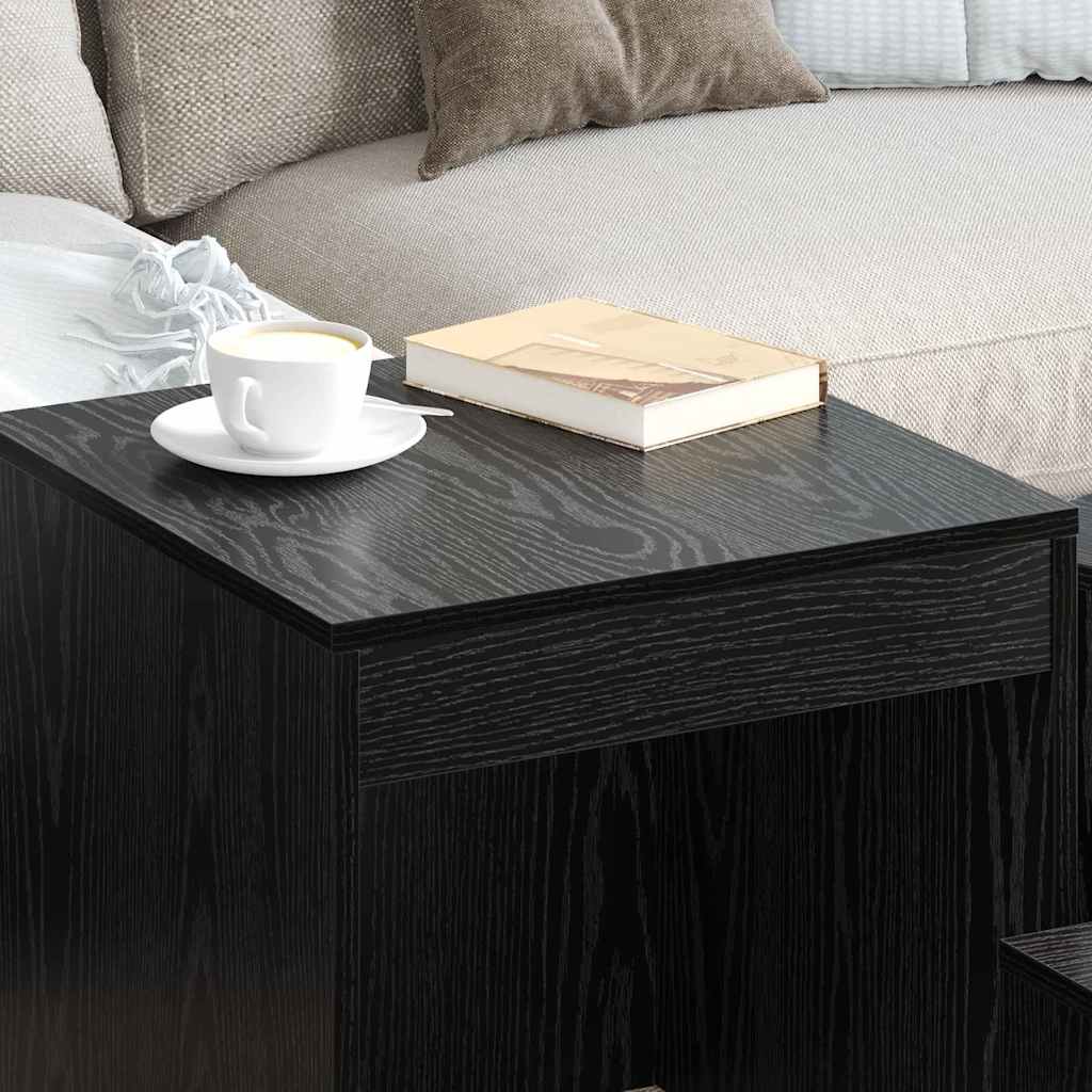 Salongbord Annet 3 Pcs Svart Eik Konstruert Tre