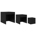 Salongbord Annet 3 Pcs Svart Eik Konstruert Tre