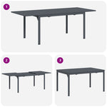 Ute Middag Bord 2 Pcs Antrasitt 210 X 90 X 73 Cm Stål