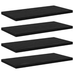 Bokhyllebrett 4 Pcs Svart 40 X 20 X 1,5 Cm Konstruert Tre