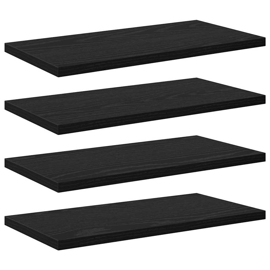 Bokhyllebrett 4 Pcs Svart 40 X 20 X 1,5 Cm Konstruert Tre
