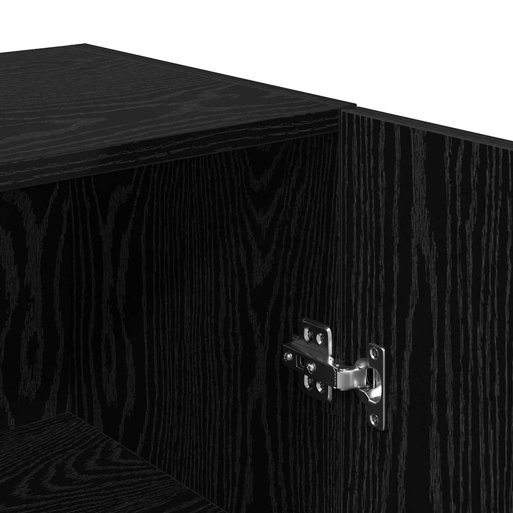 Vegghylle For Tv Svart Eik 30,5 X 30 X 60 Cm Konstruert Tre