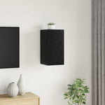 Vegghylle For Tv Svart Eik 30,5 X 30 X 60 Cm Konstruert Tre