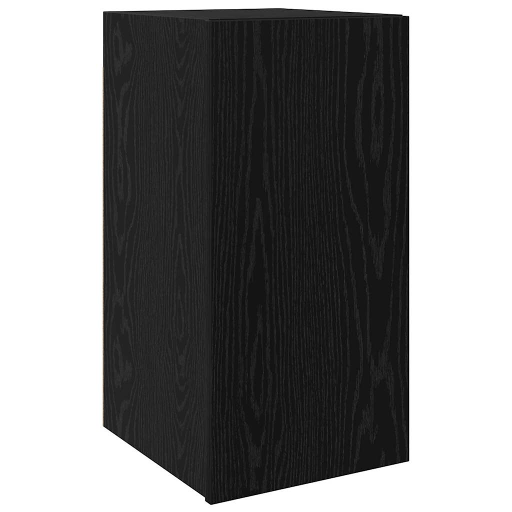 Vegghylle For Tv Svart Eik 30,5 X 30 X 60 Cm Konstruert Tre