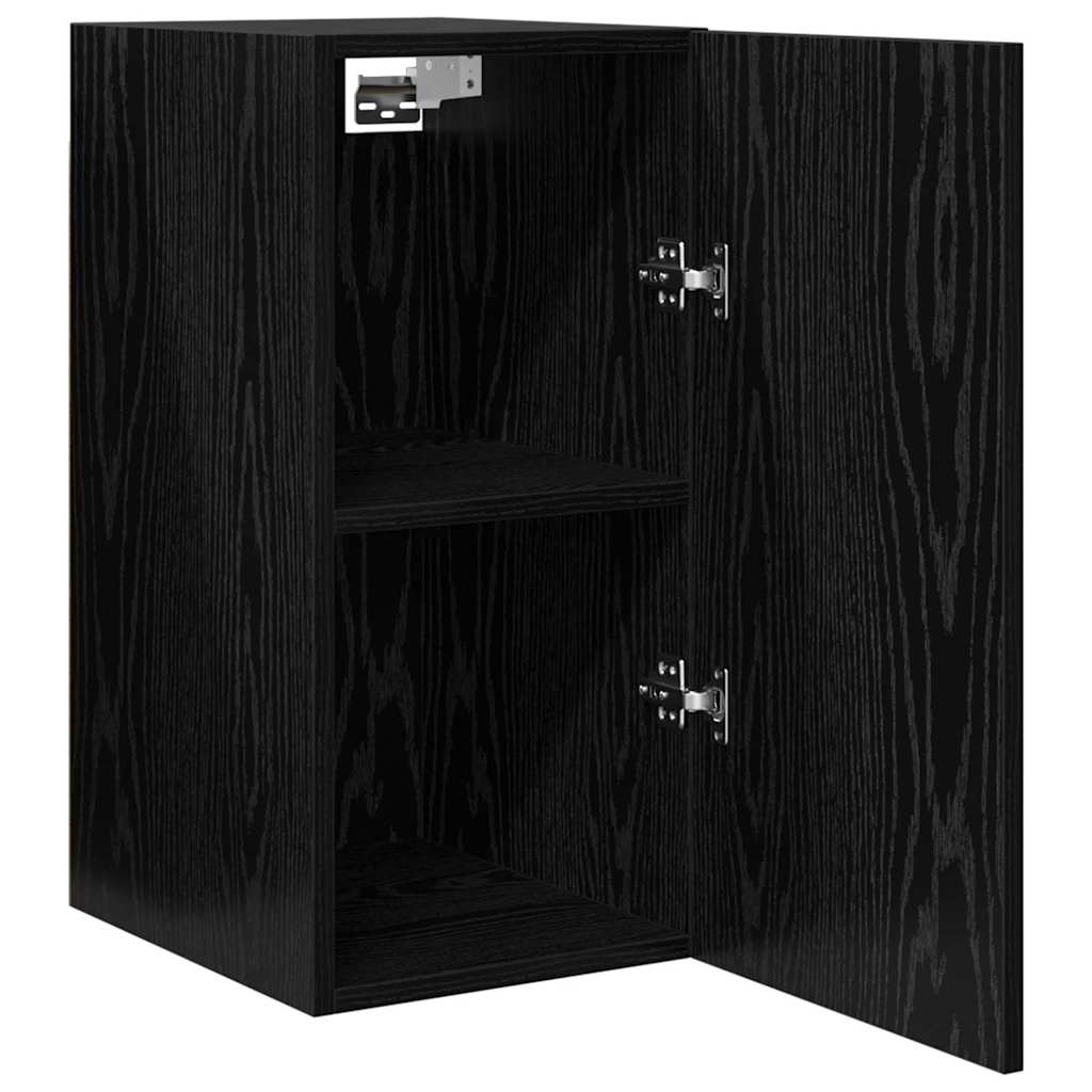 Vegghylle For Tv Svart Eik 30,5 X 30 X 60 Cm Konstruert Tre