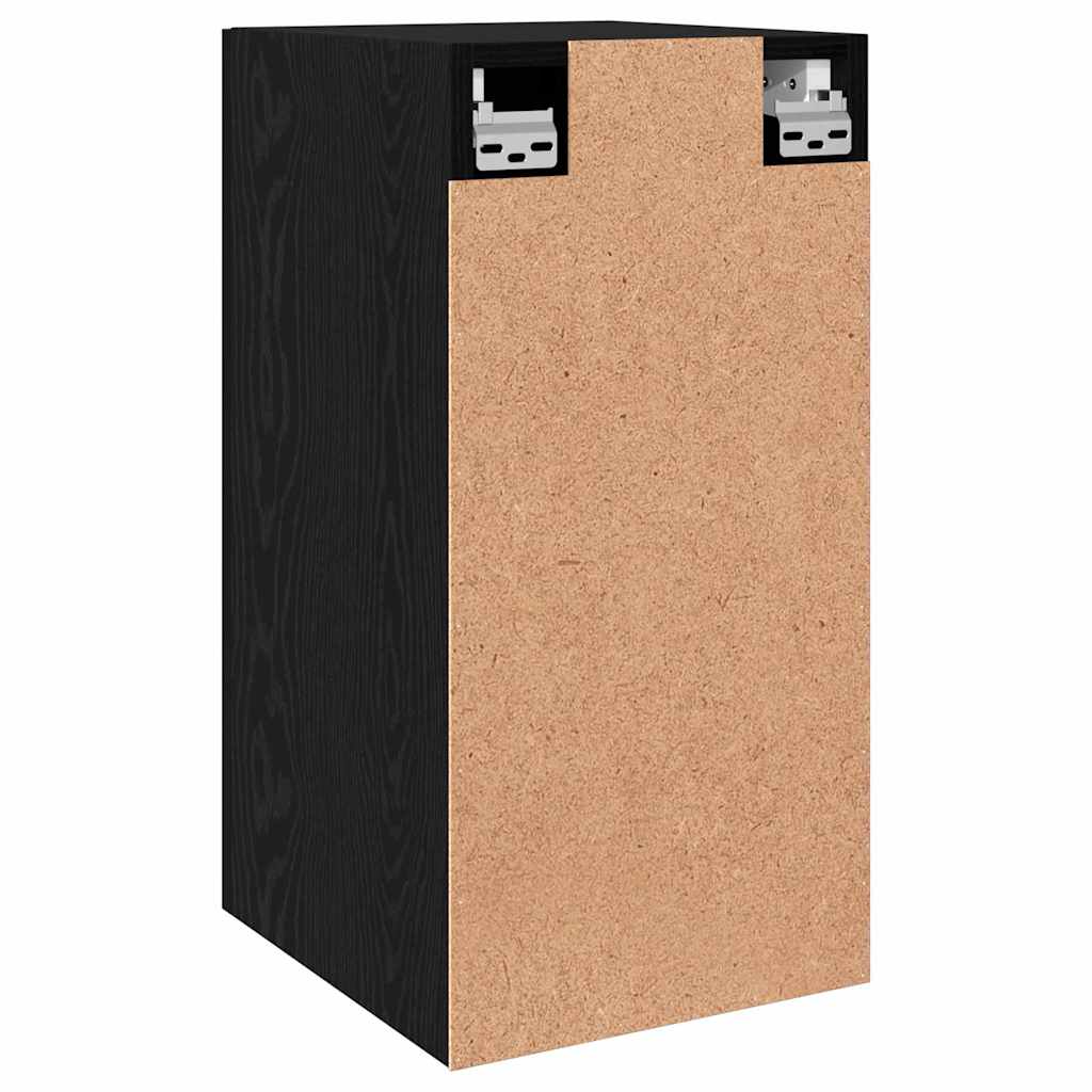 Vegghylle For Tv Svart Eik 30,5 X 30 X 60 Cm Konstruert Tre
