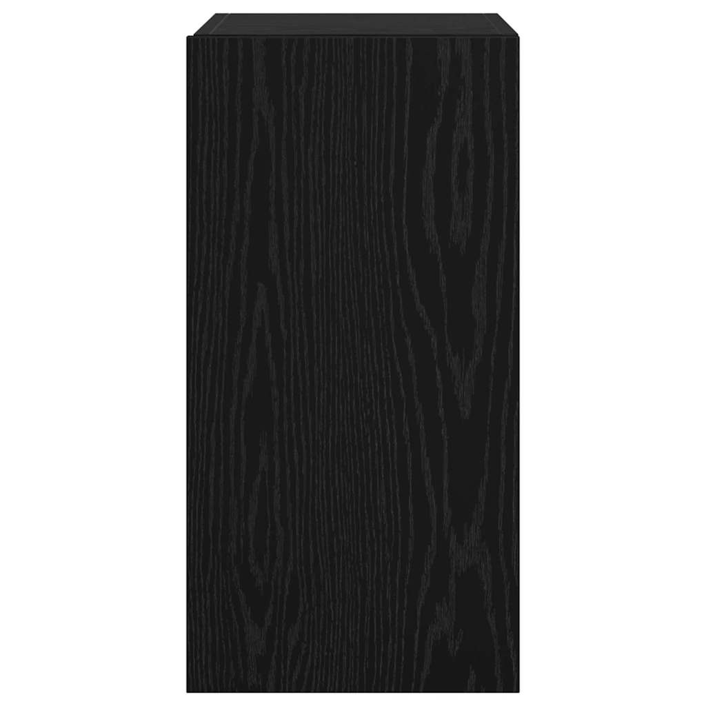 Vegghylle For Tv Svart Eik 30,5 X 30 X 60 Cm Konstruert Tre