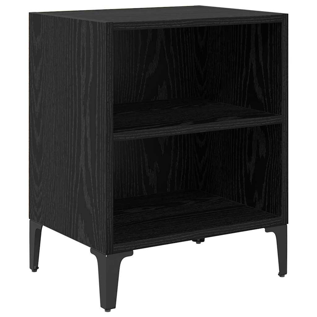 Nattbordskap Svart Eik 40 X 30 X 50 Cm Konstruert Tre