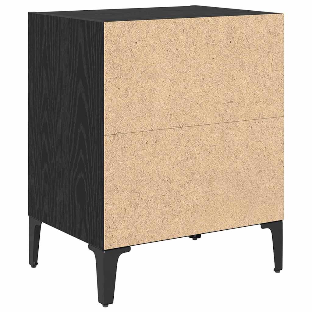 Nattbordskap Svart Eik 40 X 30 X 50 Cm Konstruert Tre
