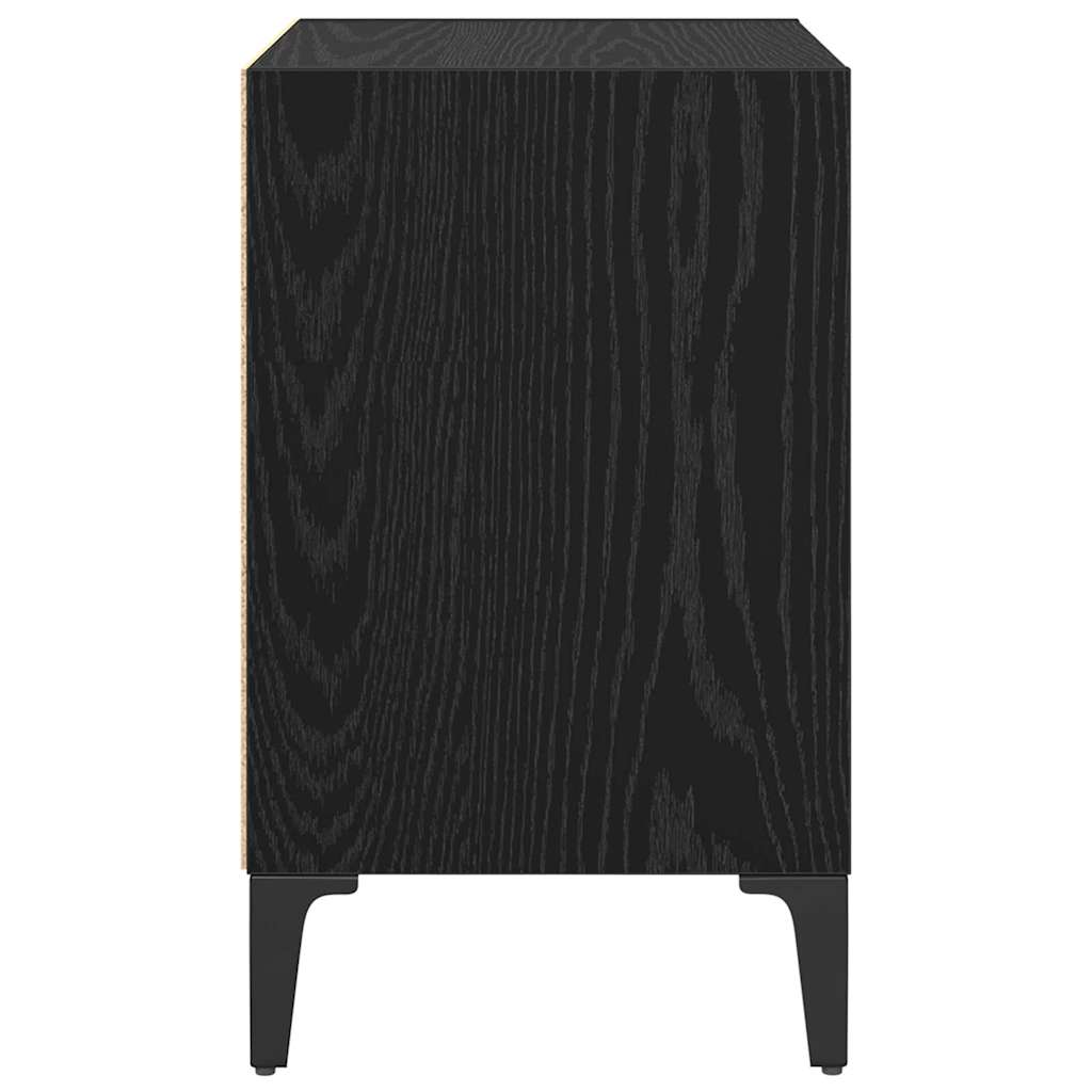 Nattbordskap Svart Eik 40 X 30 X 50 Cm Konstruert Tre