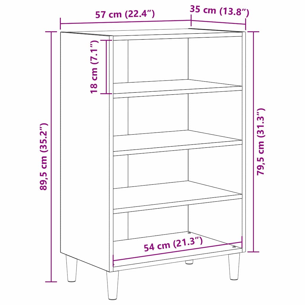 Serviesskap Artisan Eik 57 X 35 X 89,5 Cm Konstruert Tre