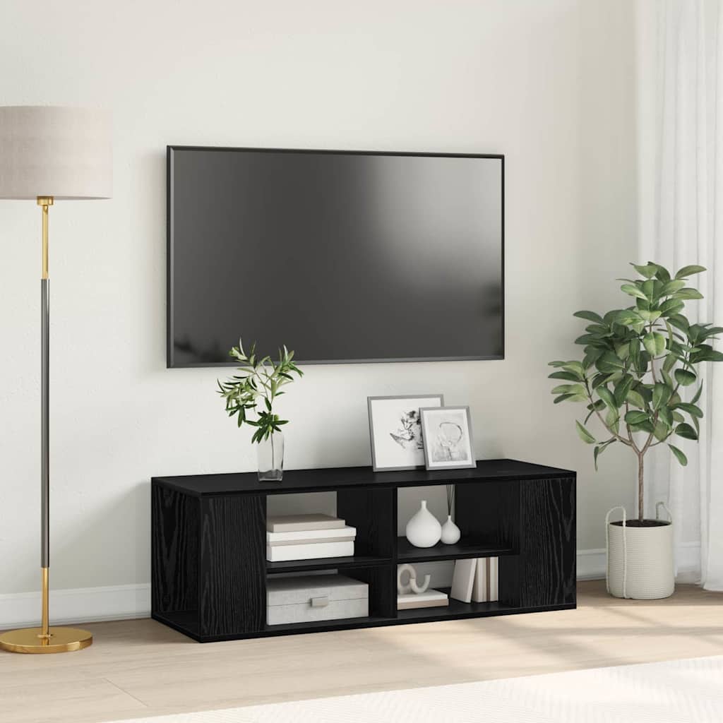 Vegghengt Tv Skap Svart Eik 102 X 35 X 35 Cm Konstruert Tre