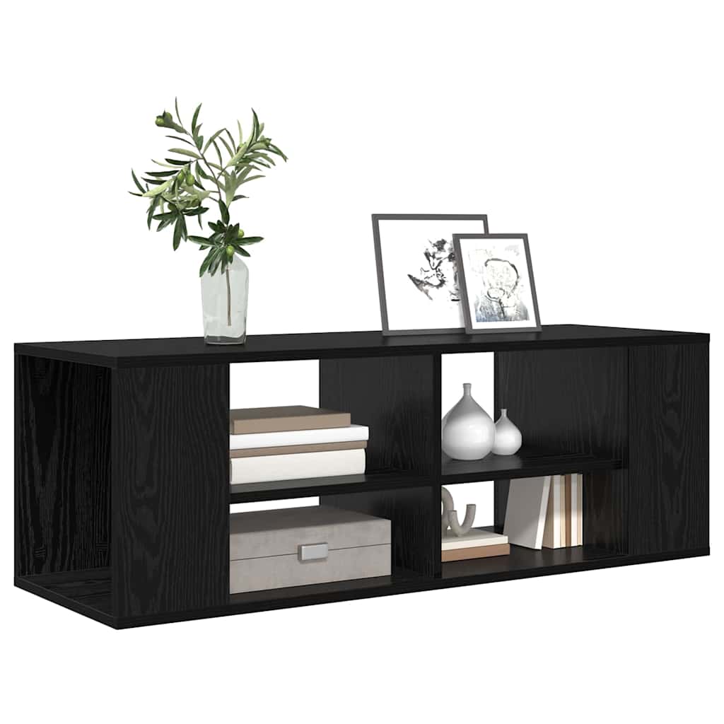 Vegghengt Tv Skap Svart Eik 102 X 35 X 35 Cm Konstruert Tre