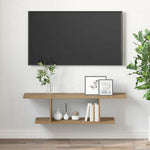 Tv-Benksett Veggmontert Brun 103 X 30 X 26,5 Cm Konstruert Tre
