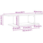 Tv-Benksett Veggmontert Brun 103 X 30 X 26,5 Cm Konstruert Tre