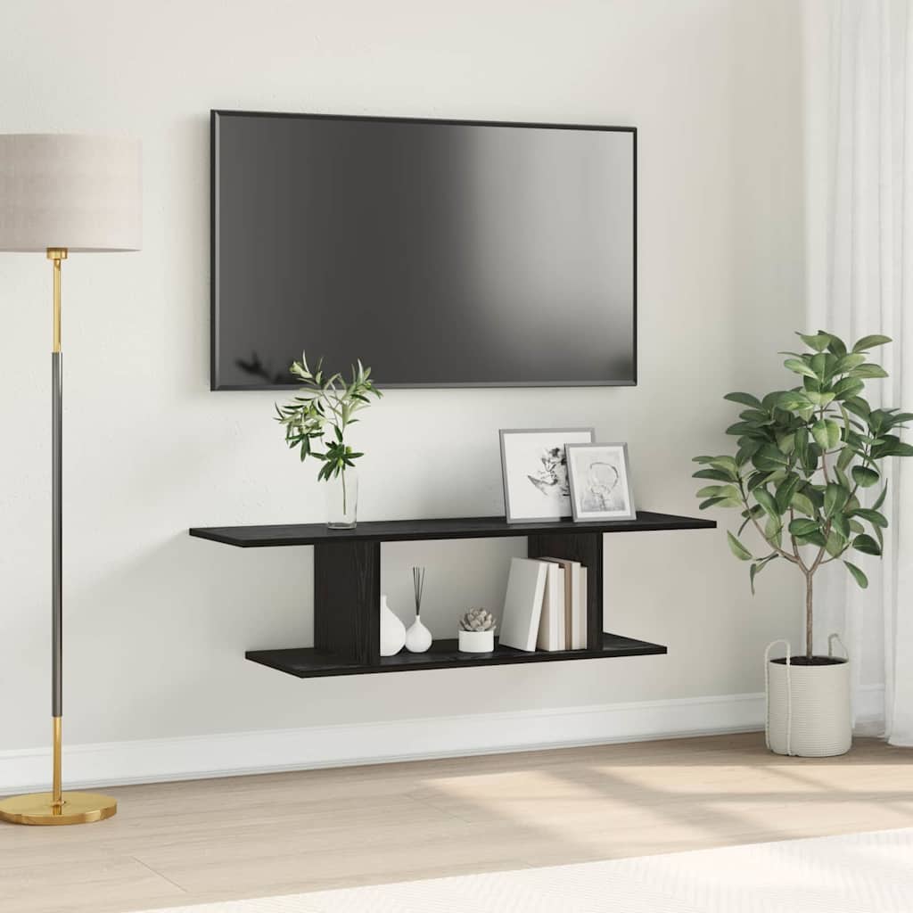Tv-Benksett Veggmontert Svart 103 X 30 X 26,5 Cm Konstruert Tre