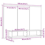 Tv-Benksett Artisan Eik 120 X 23,5 X 90 Cm Konstruert Tre