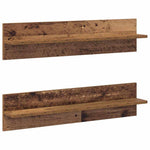 Vegghylle 2 Pcs Gamle Tre 80 X 11,5 X 18 Cm Konstruert Tre