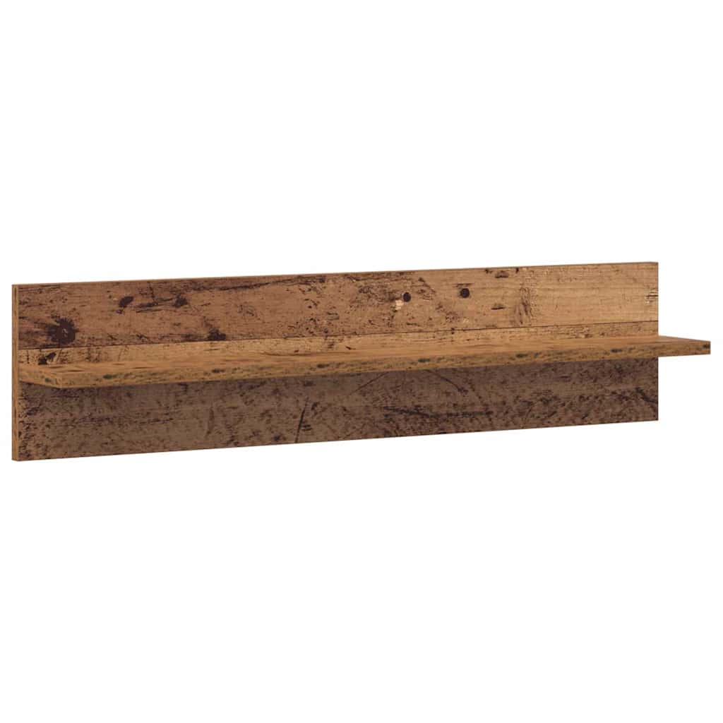 Vegghylle 2 Pcs Gamle Tre 80 X 11,5 X 18 Cm Konstruert Tre