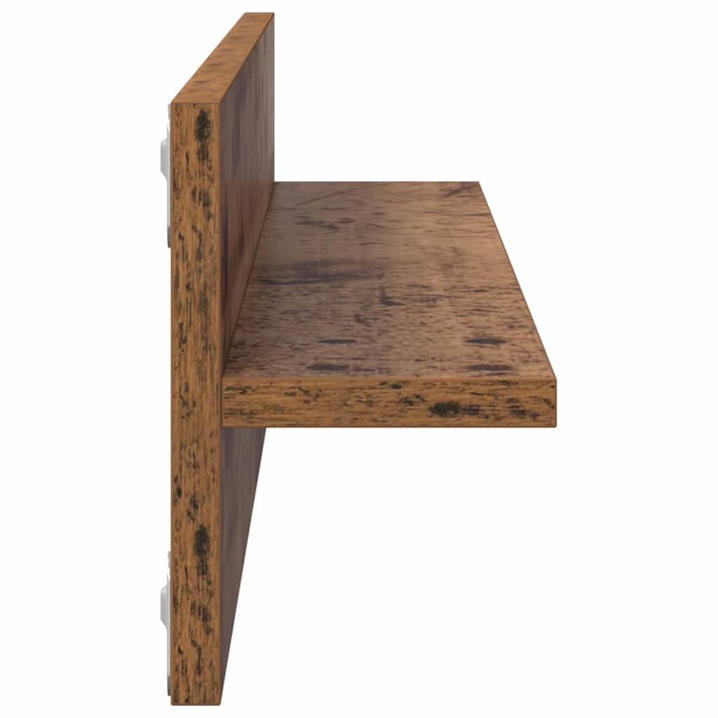 Vegghylle 2 Pcs Gamle Tre 80 X 11,5 X 18 Cm Konstruert Tre