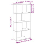 Tv-Benksett Veggmontert Svart 60 X 24 X 125,5 Cm Konstruert Tre