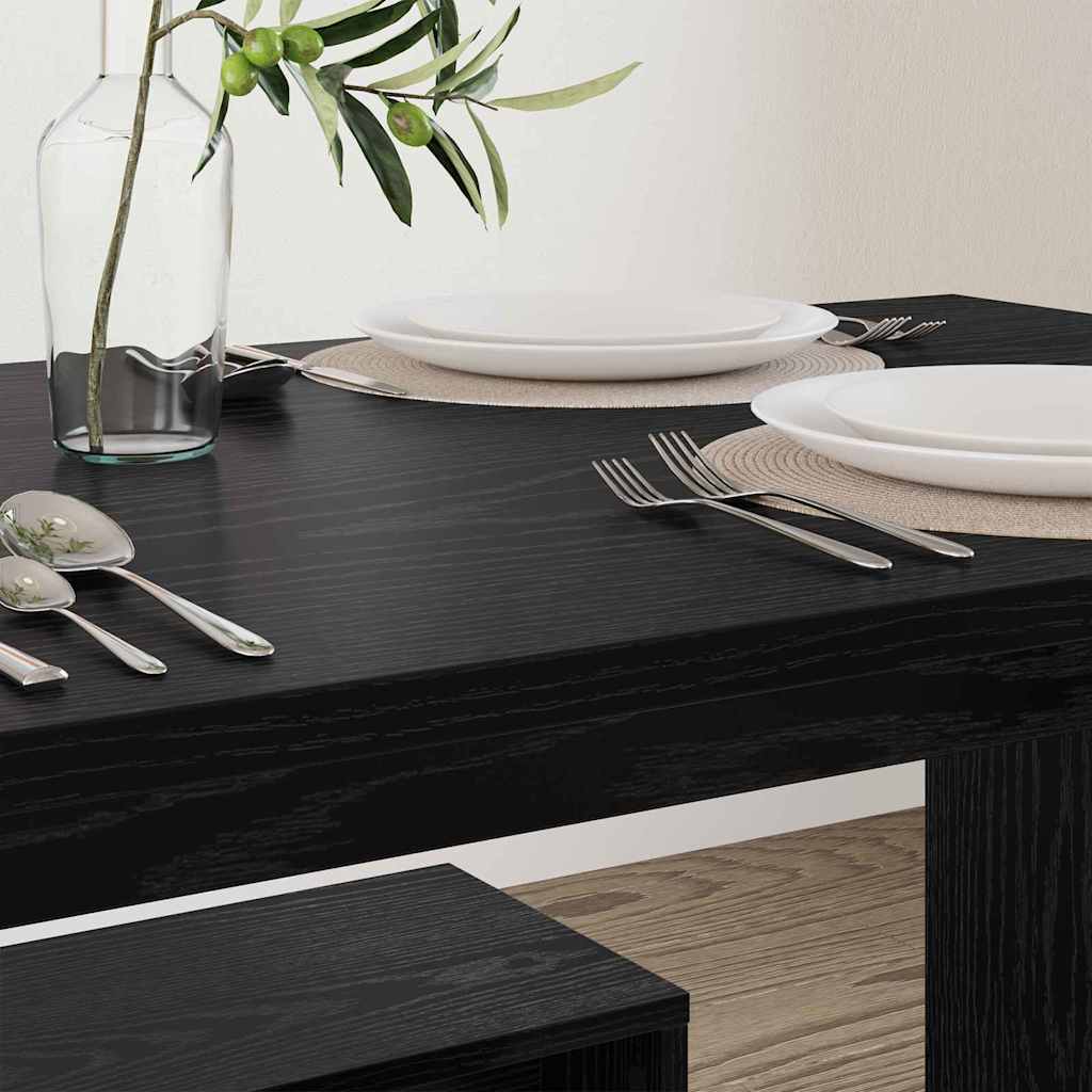 Spisestuesett 2 Pcs Svart Eik Konstruert Tre