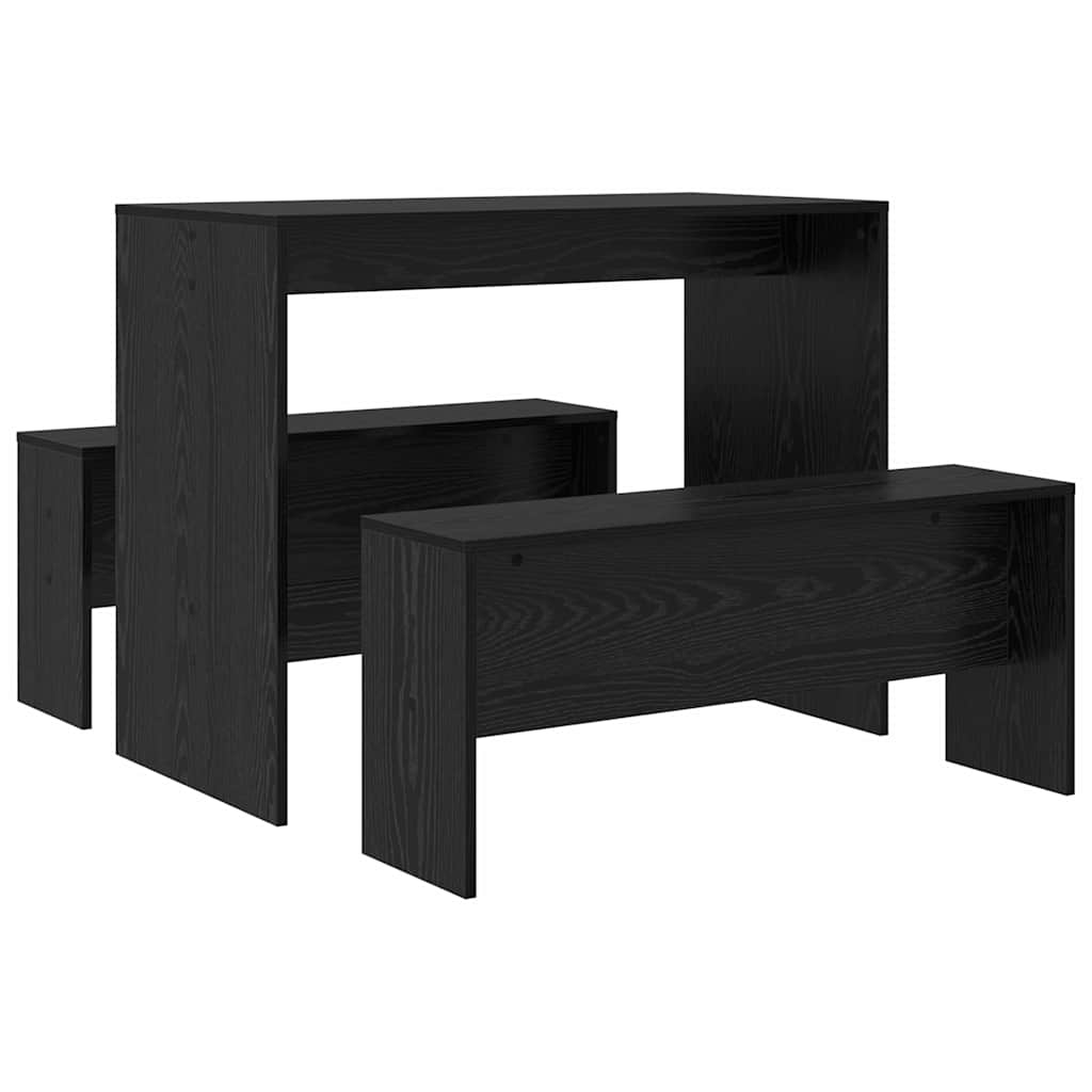 Spisestuesett 2 Pcs Svart Eik Konstruert Tre