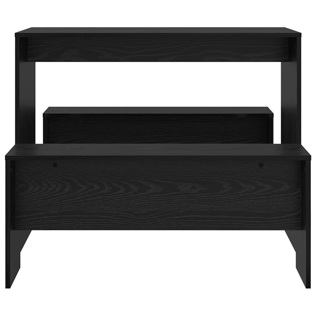Spisestuesett 2 Pcs Svart Eik Konstruert Tre