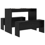 Spisestuesett 2 Pcs Svart Eik Konstruert Tre