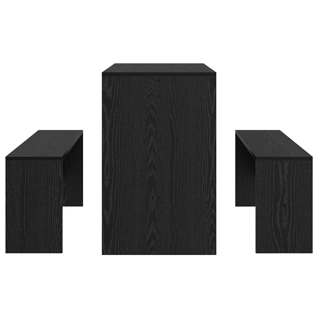 Spisestuesett 2 Pcs Svart Eik Konstruert Tre