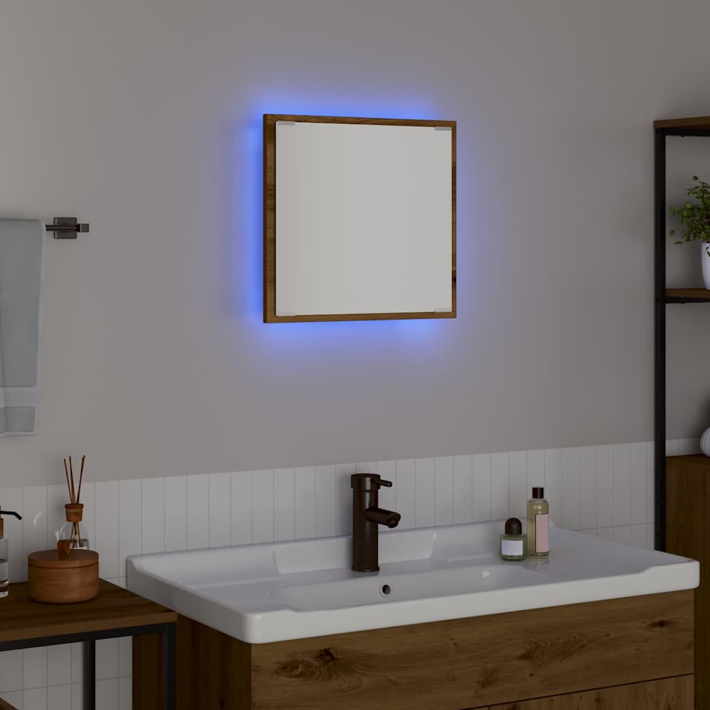 Led Badevindu Artisan Eik 40 X 37 X 8.5 Cm Konstruert Tre
