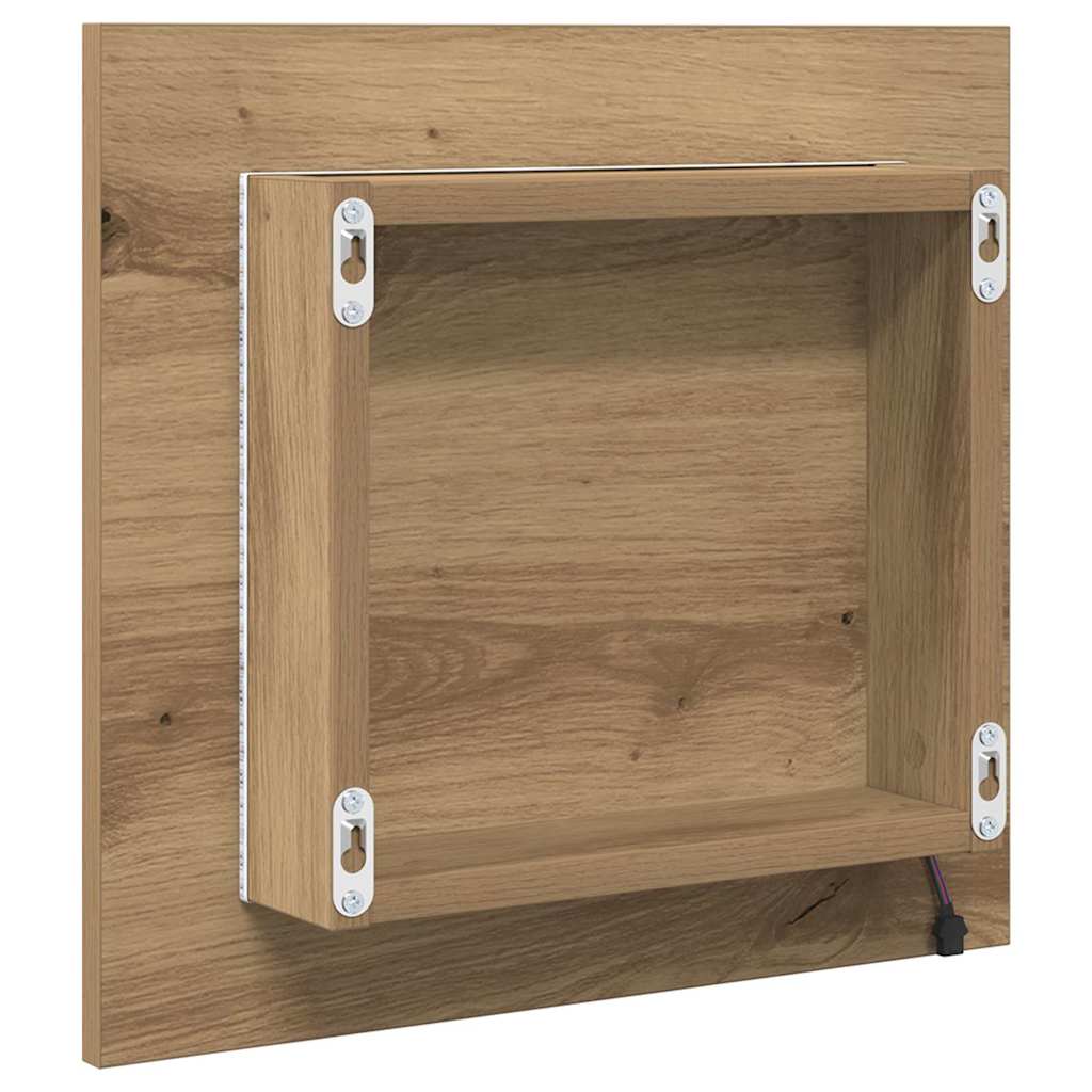 Led Badevindu Artisan Eik 40 X 37 X 8.5 Cm Konstruert Tre