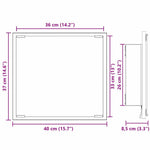 Led Badevindu Artisan Eik 40 X 37 X 8.5 Cm Konstruert Tre