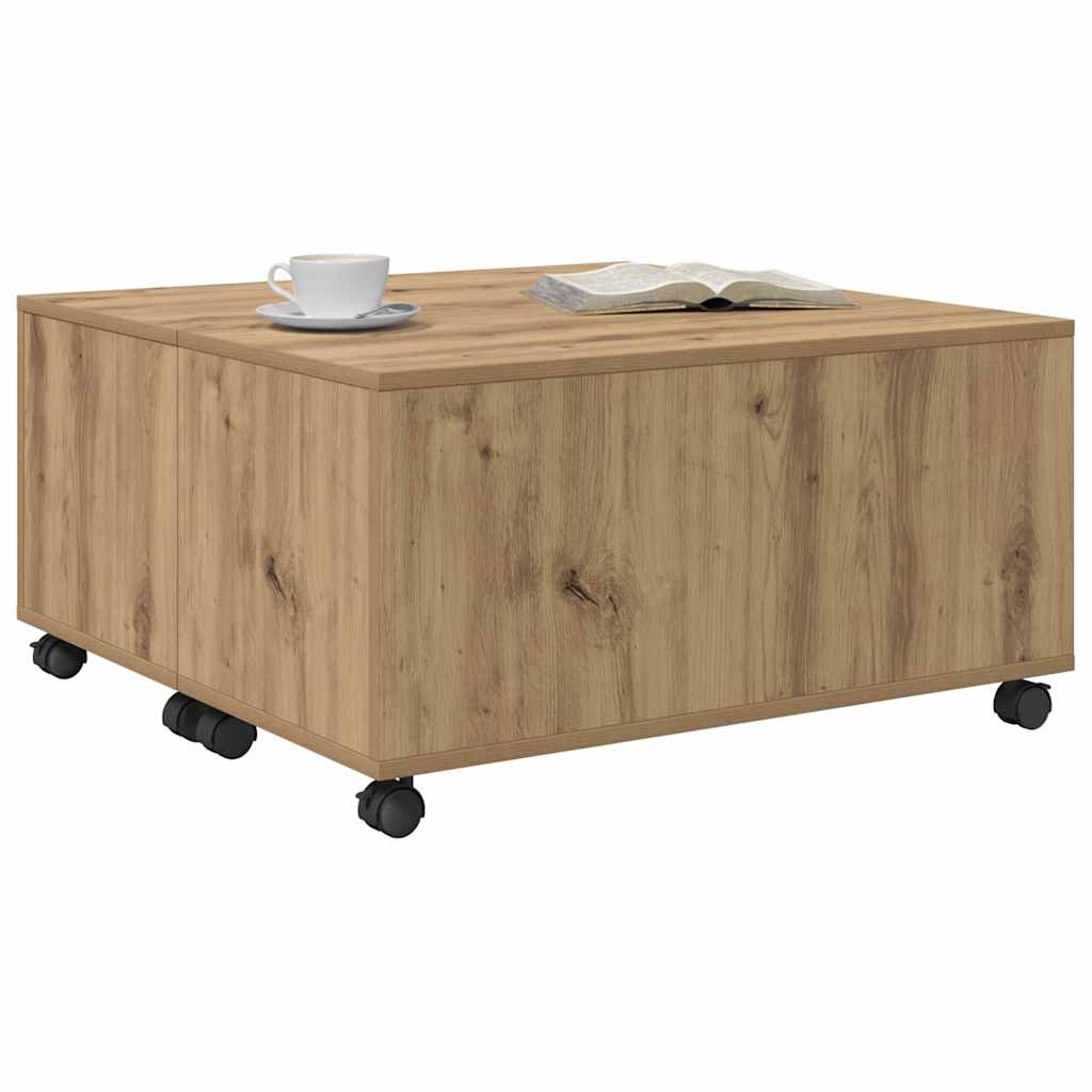 Kaffebord Med Skuff Artisan Eik 75 X 75 X 38 Cm Konstruert Tre