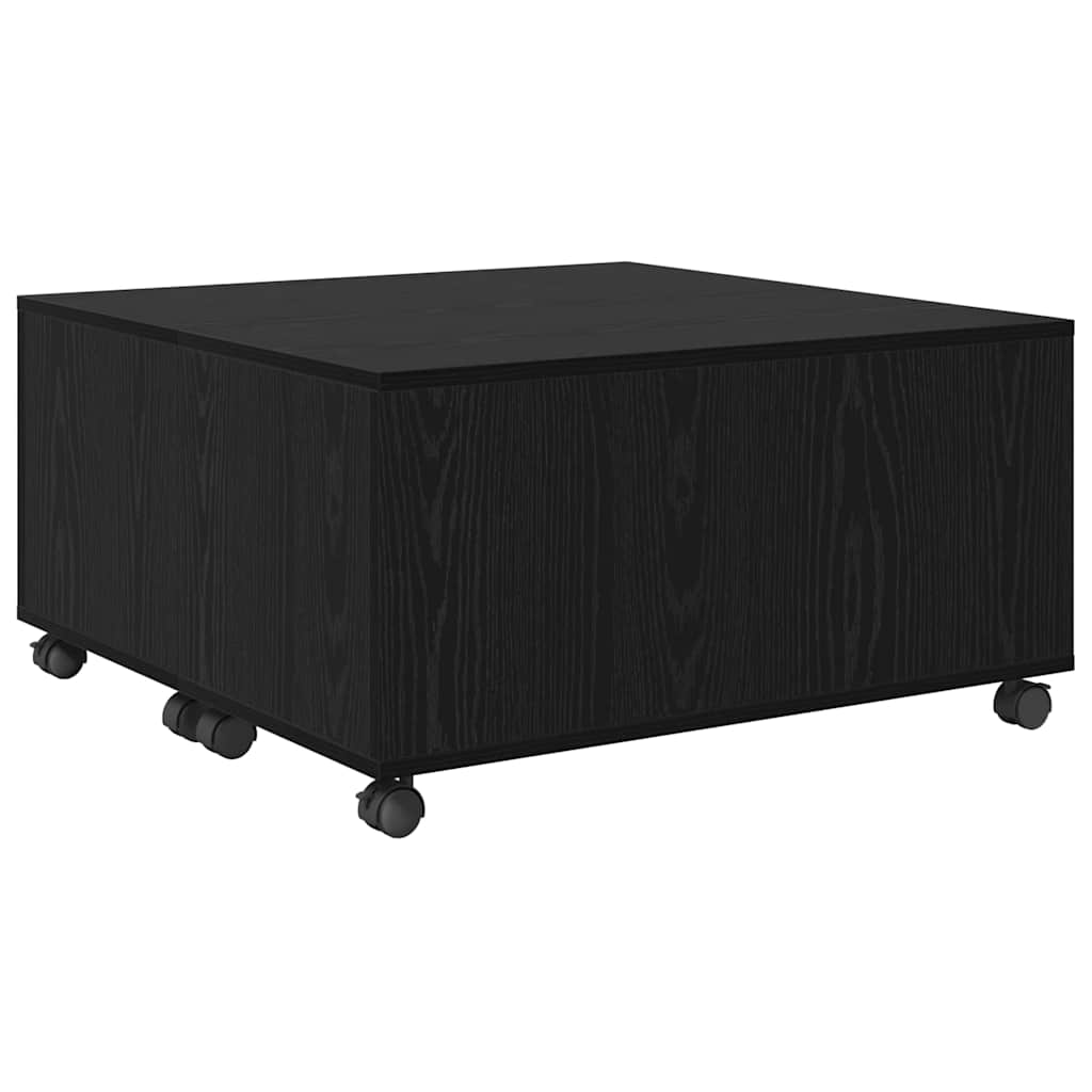 Kaffebord Med Skuff Svart Eik 75 X 75 X 38 Cm Konstruert Tre