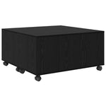 Kaffebord Med Skuff Svart Eik 75 X 75 X 38 Cm Konstruert Tre